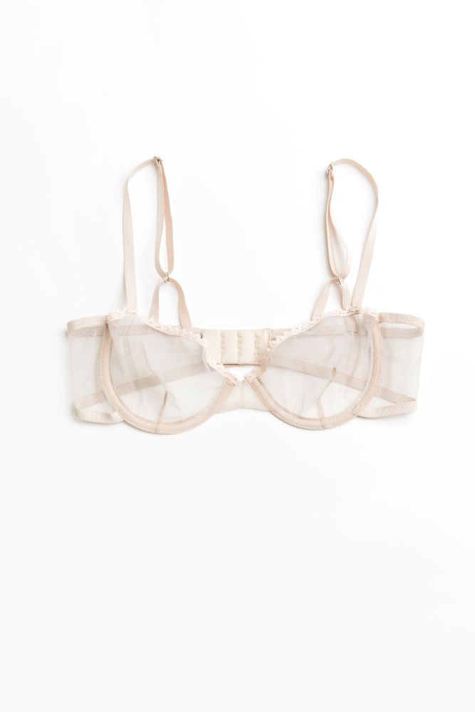 Sheer Demi Bra Kharis Pink Beige Demi Taryn Winters