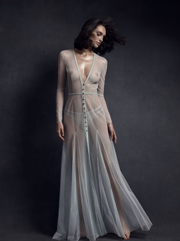sheer dressing robe Wholesale Sheer Robe, Lace Dressing Gown, See Through Nightwear for your store