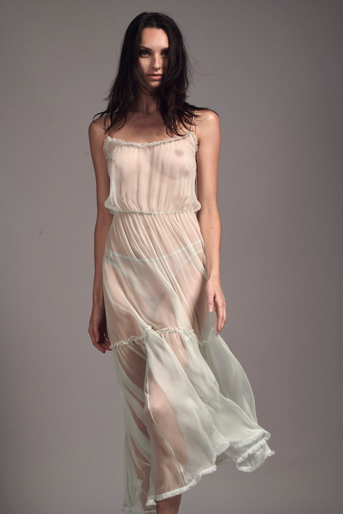 Long silk sheer silk nightgown - Aya Nightgown – Taryn Winters