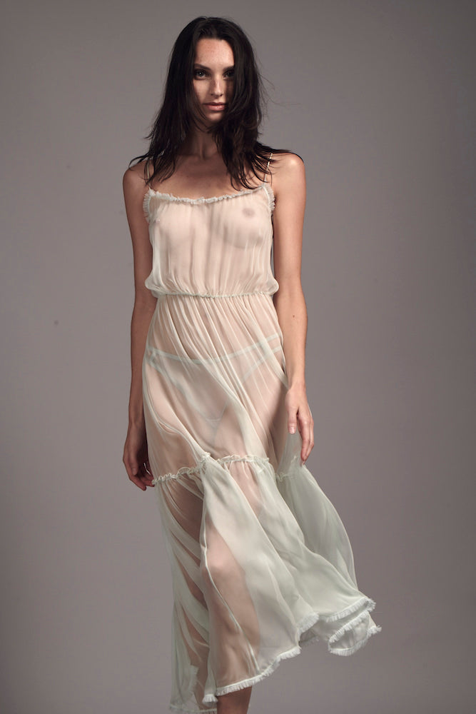 Long silk sheer silk nightgown Aya Nightgown – Taryn Winters